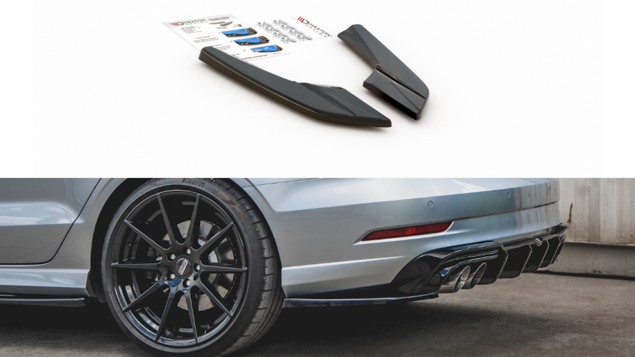 Audi S3 2016-2020 Sedan Rearbumper extensions v2